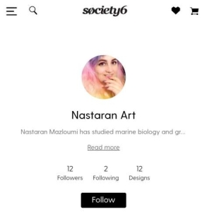 Nastaran Mazloumi at Society6 website